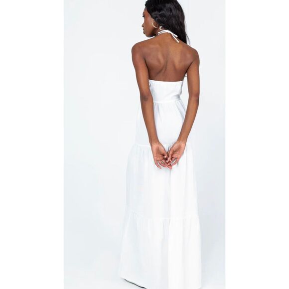 Princess Polly LINCOLN MAXI DRESS WHITE Linen Nwot Size 6 - Picture 10 of 11